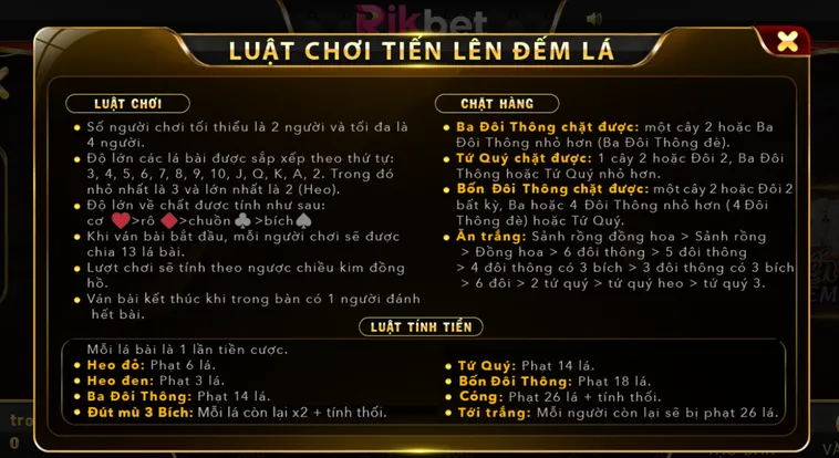 Chiến Thuật Chinh Phục Đỉnh Cao Bài Bạc Với Tiến Lên Đếm Lá Tại RikBet Siêu Chất