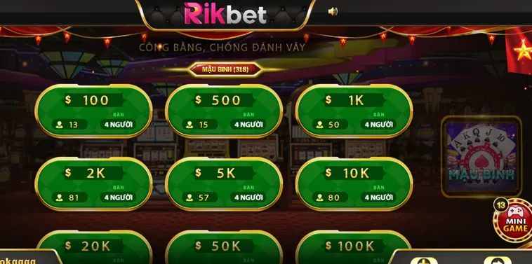 Trải Nghiệm Đỉnh Cao Mậu Binh Tại RikBet Với Cơ Hội Săn Thưởng Khủng Mỗi Ngày