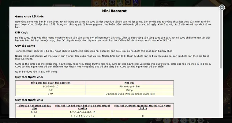 Mini Baccarat Tại RikBet Đấu Trường Bài Cào Đẳng Cấp Với Tỷ Lệ Thắng Lớn