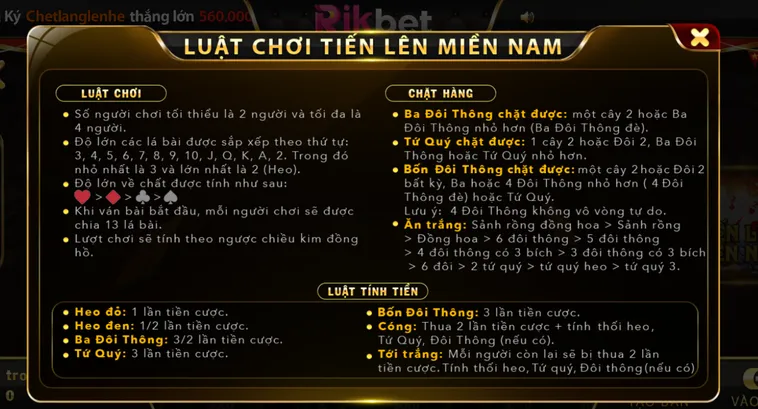 Tiến Lên Miền Nam Tại RikBet Sân Chơi Bài Đối Kháng Hấp Dẫn Nhất Mọi Thời Đại